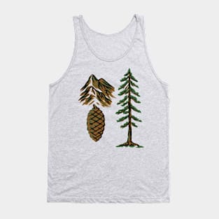 Fir Tree and Mountains Camping Fun Tank Top